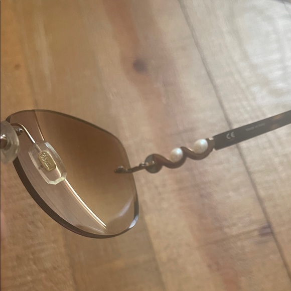 Authentic Chopard Rimless Pearl Accent Tortoiseshell Gradient Sunglasses W/ Case - Picture 15 of 15